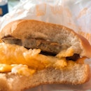 Scrambled Egg Burger With Sausage