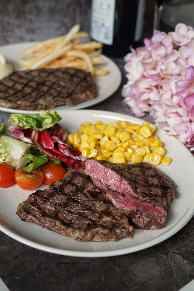 @mediumraresg, Steakhouse served Australian steaks, prepared upon order, with their special original mala and black bean sauce created for customer who's keen to explore.