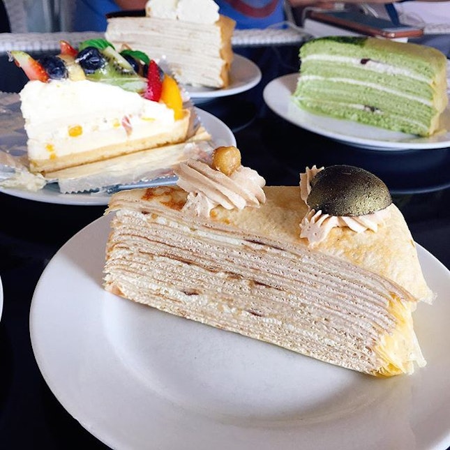 Crepe cakes for part I of tea time.