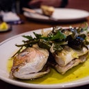 Whole Baby Snapper | grilled leeks, burnt butter