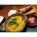 Oyster and spicy miso soup set + grilled salmon and white rice!