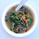 Chinese Spinach Braised with Conpoy and Century Egg
