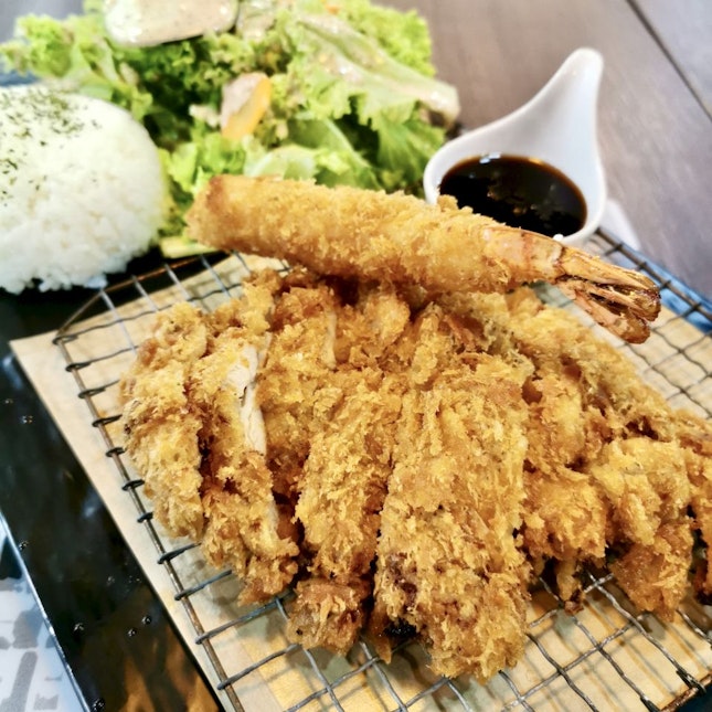 Juicy Chicken Katsu with Breaded Shrimp Set