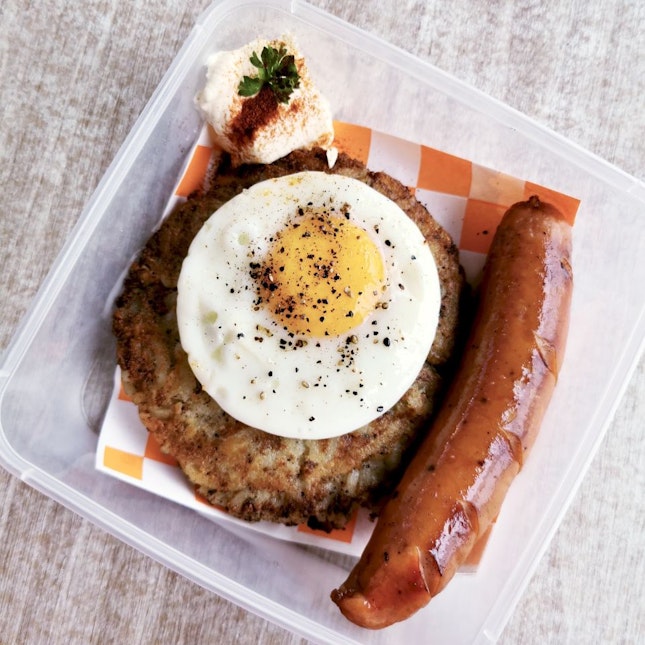 Rosti with Egg and Sausage
