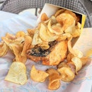 Salmon fish and 'chips' 🐟🍟⁉️ at punggol container park!!