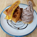 Waffles with Soft Serve from Shakespeare!