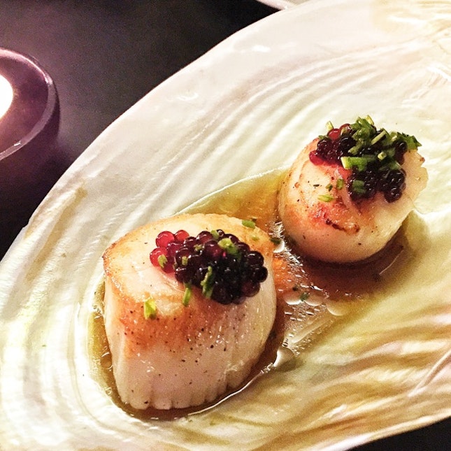 Scallops With Soy Caviar