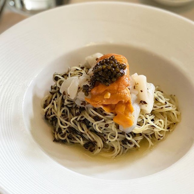 Finally tried the legendary cold pasta with Uni (+caviar).