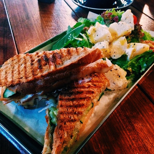 Chicken Ham Panini at BEAM specialty, I don't like the dressing of the salad, it makes the salad tastes bad.
