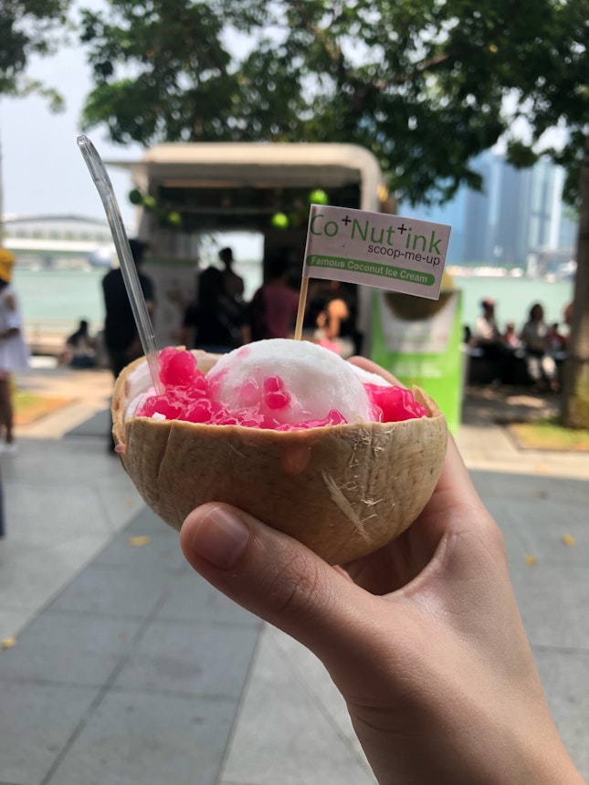 Coconut ice cream with red ruby ($6.80)