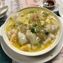 Fried Bee Hoon With Egg & Seafood ($11)
