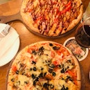 Smoked Duck Pizza ($16.90) and Veggie Pizza ($14.90)
