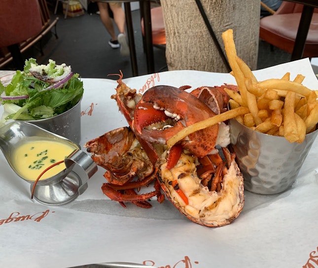 Grilled Lobster With Fries & Salad ($60++)