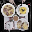 My kind of breakfast :
• Macaroni Soup with Char Siew
• Black Truffle Scrambled Egg Toast
• Condensed Milk Buns
• Milk Tea
.