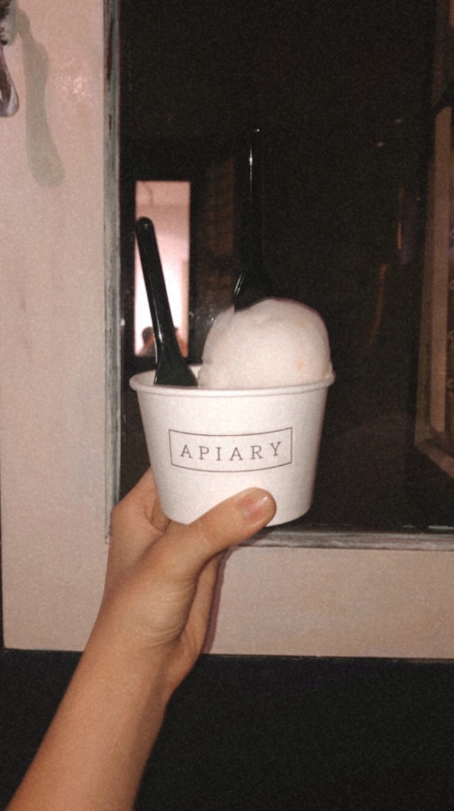 lychee yuzu sorbet and apiary flavor