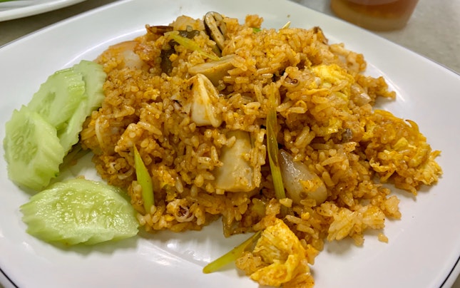 Tom Yum Fried Rice With Seafood (S) | $6