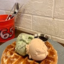 Double Scoop Ice Cream W/ Waffle | $14