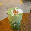 new poached pear pure matcha latte