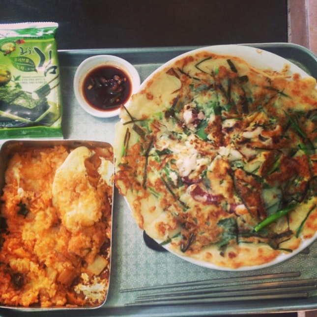 Pajeon And Kimchi Rice