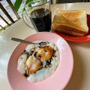 Kopi O with egg and toast set.