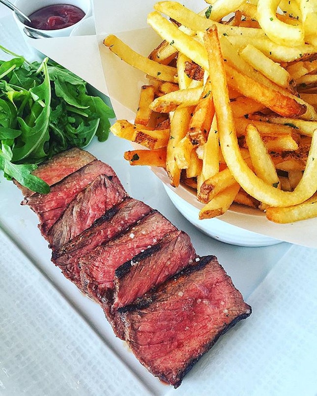 USDA prime sirloin steak frites.