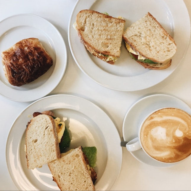 Chocolate Bread, Cafe Latte & Assorted Sandwiches
