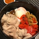 Hmm @monstercurry.sg now has #curry #udon bowls ($8.80) with  #shabushabu pork slices, #onsen #egg and pickles.
