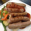 Sausage platter and German beer!