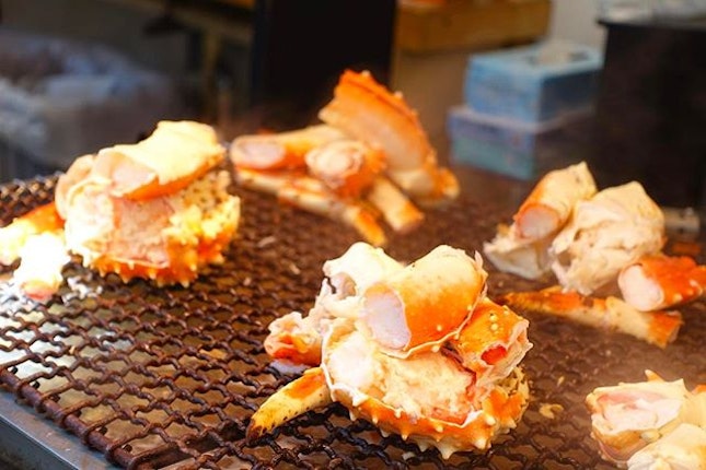 Grilled snow crab.