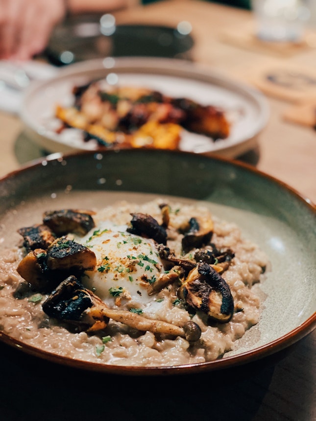 Mushroom Risotto With Sous Vide Egg And Parmiggiano