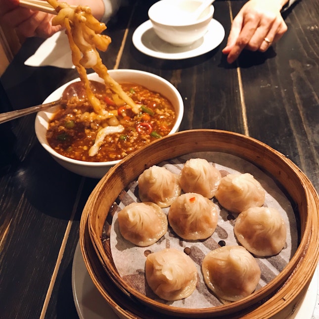 Xiao Long Bao (Spicy Pork) [£6+], Zhajiang Noodles [£6.50+]