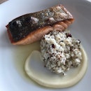 Norwegian Salmon with Cauliflower couscous, Pomegranate, Brown Butter