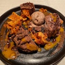 Porcini chocolate mousse - Sea buckthorn coulis, chocolate ice cream, honey comb and warm chocolate sauce [$12]