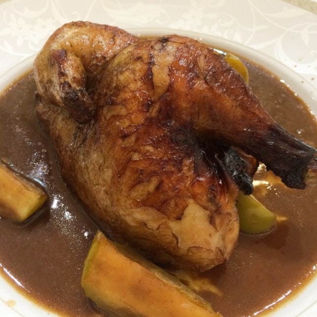 Poulet Roti with Caramelised Apple Sauce