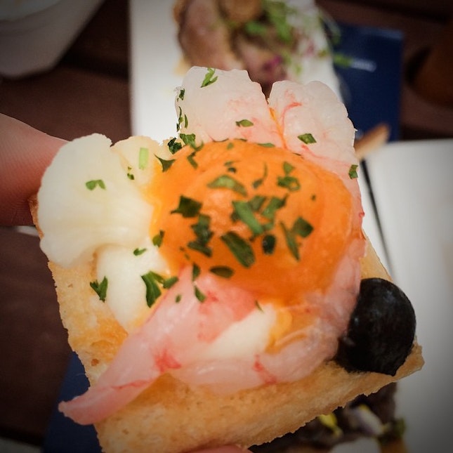 Bo Shrimp Toast with Salted Egg Purée & Truffles by Bo Innovation