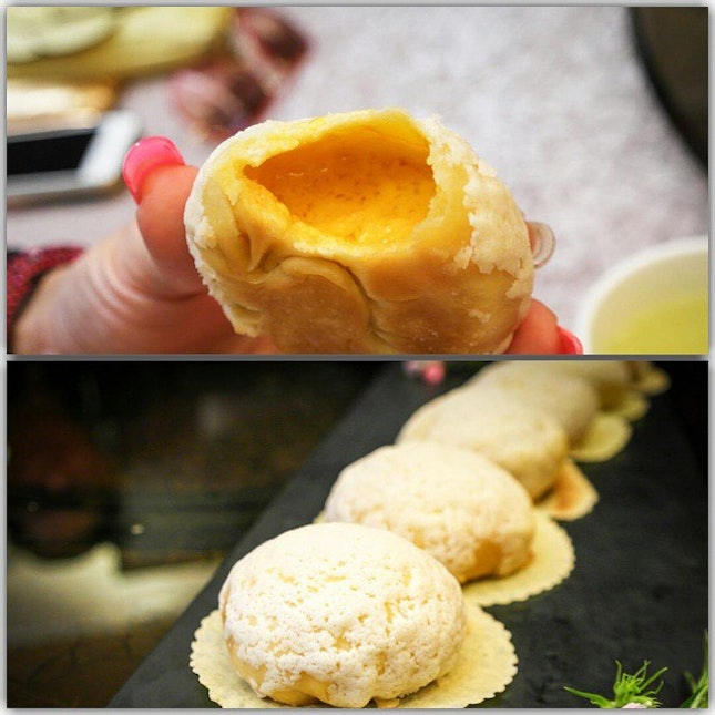 The famous baked liu sha bao from Mouth Restaurant.