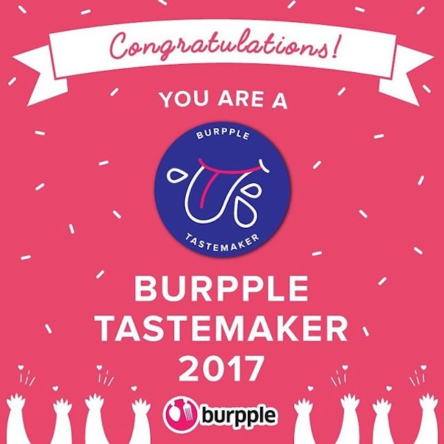 We are honoured to be awarded a Burpple Tastermaker 2017 badge.