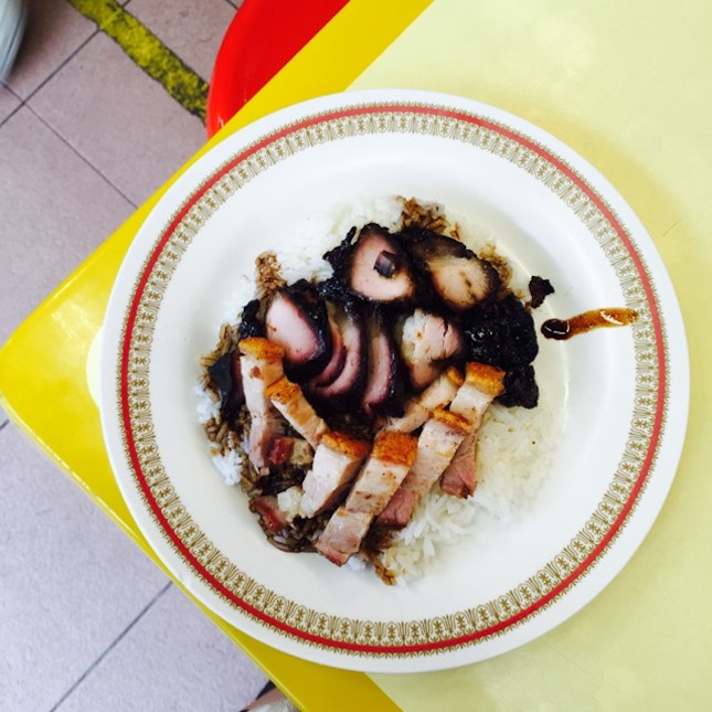 Roast Pork & Char Siew Rice ($5)