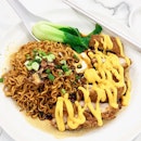 Cheesy chicken chop noodles at Toast Box.