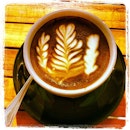 First latte of the year with ferns coffee art #cafe #latte #saturday #Day7 #everybody #birthday