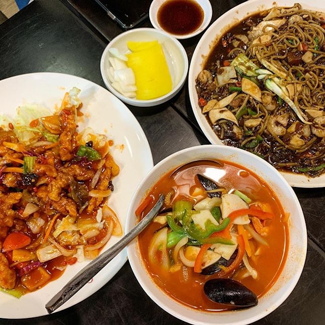Amayzing Montkiara Burpple Jajangmyeon Tangsuyuk Jajangmyeon (자장면) or jjajangmyeon (짜장면) is a korean chinese noodle dish topped with a thick. amayzing montkiara burpple