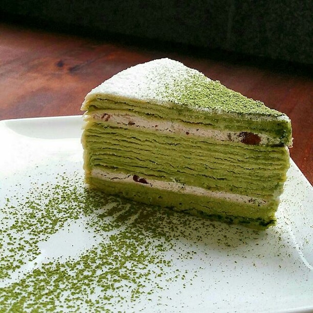 Matcha Azuki Mille Crepe Cake