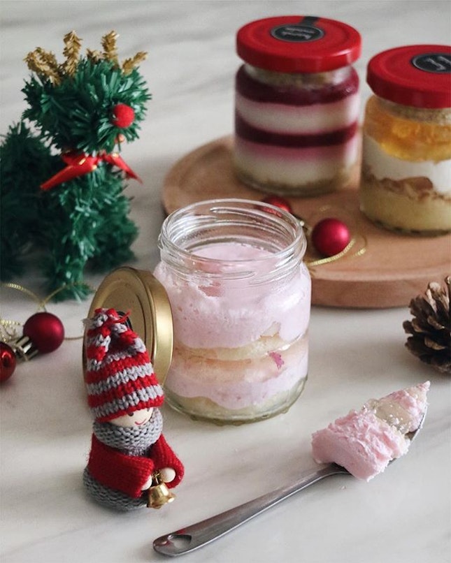 On the Sixth day of Christmas...Demolishing @dessertcup_sg festive dessert jars.