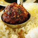 Deep fried pork ball mixed with herbs and powdered rice.