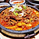 Kong Oh Bulgogi / Stir-Fried Marinated Beef & Squid (SGD $23.80) @ ManNa Korean Restaurant.