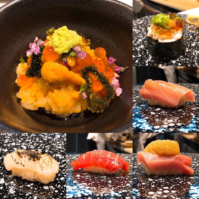 Omakase (15-course for $38++, 18-course for $68++, 18-course w Uni for $98++)