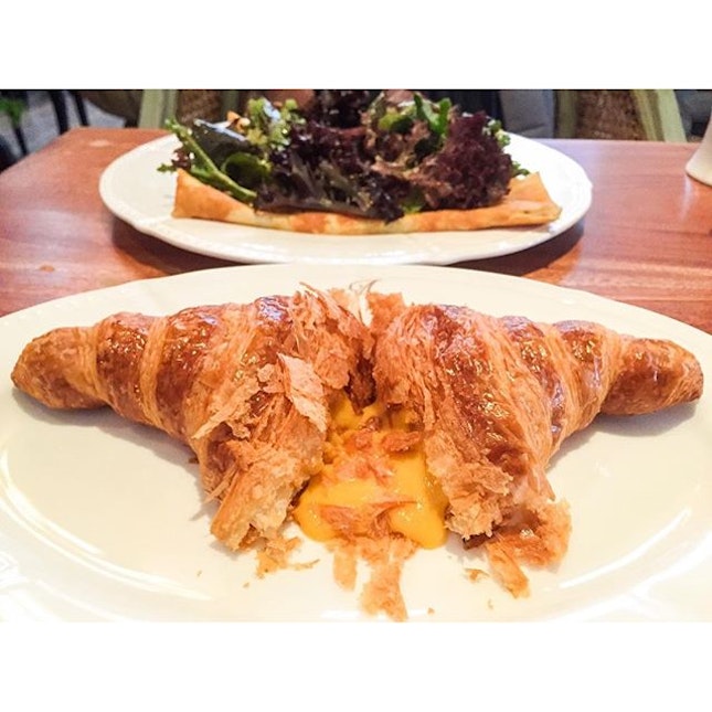Salted Egg Croissant 
The highly raved about new trend in sg.