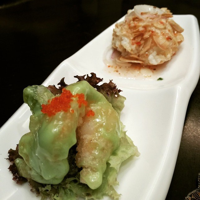 Wasabi and almond prawn #熊美食 #burpple