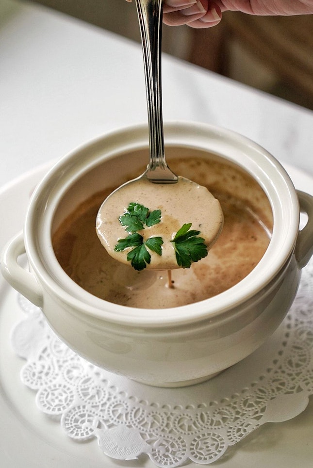 French Ceps Soup with Truffle Oil