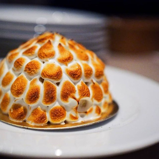 RedPan's Baked Alaska ($9) comes with a browned meringue which encases durian ice cream and sponge cake.